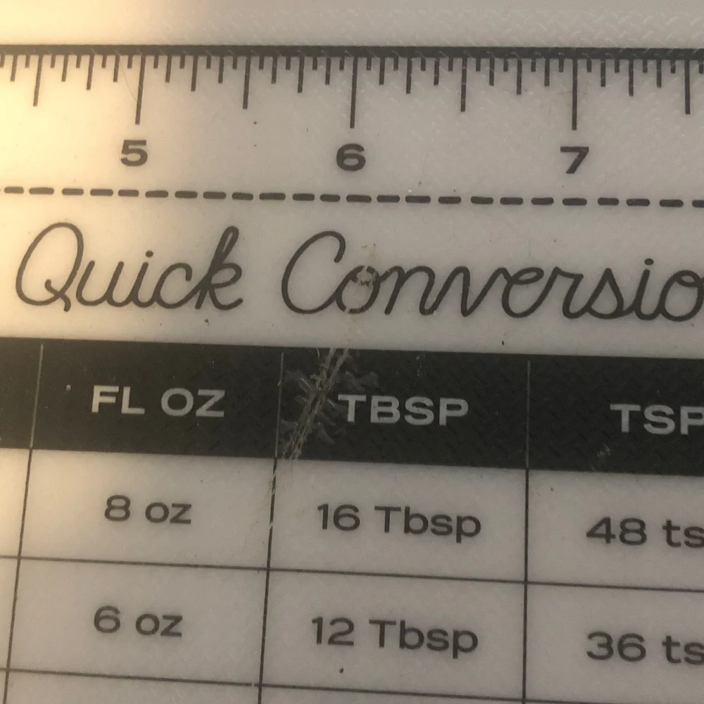 🥤 Food Network Cutting Board with Kitchen Measurements